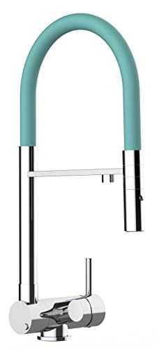 3-Way Kitchen Sink Filter Tap mixer with folding spout 6cm tuquoise tiffany spout and 2 jets spray / under window / Swivel Spout / Professional / Restaurant / Home / Kitchen faucet for all water filter system