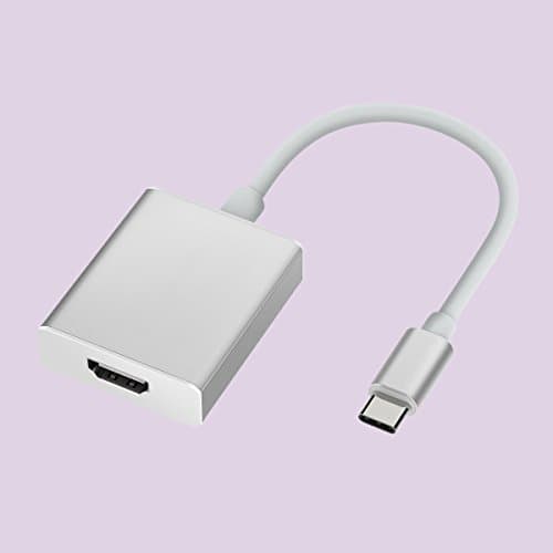 USB Type C Adapter to HDMI, USB-C to HDMI Adaptor Cable, Supports 4K UHD resolution for New Apple Macbook 2017 and Thunderbolt Interface Monitor, ChromeBook Pixel - silver