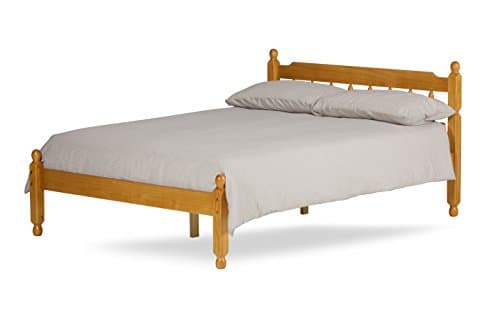 4'0 COLONIAL SPINDLE BED IN HONEY PINE WITH SPRING FLEX MATTRESS