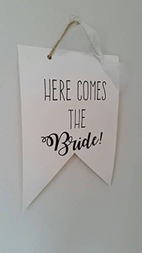 Here Comes the Bride - Wedding A4 Canvas Sign Prop