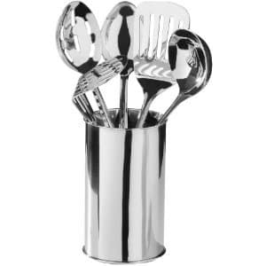 6 Piece Ergonomic Kitchen Utensil Set in Caddy