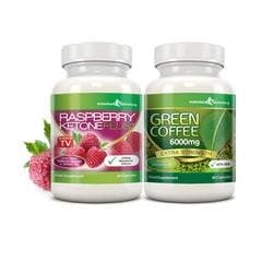 Raspberry Ketone Plus &amp; Green Coffee Fat Burner Combo, 1 Month Supply, Evolution Slimming