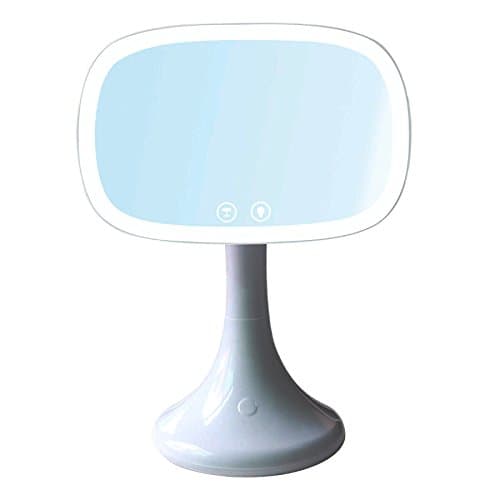 LED Lighted Makeup Mirror Makeup Tools Natural Daylight Stand Makeup Mirror Light Make Up Mirror With HD Mirror Intelligent Light Mirror Natural Daylight Dresser Table Lamp Mirror With Magnifier USB,White