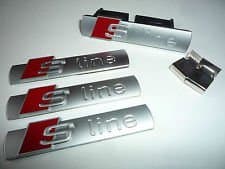 4 x Audi S-Line A3 A4 A5 A8 Logo Decals for Mud Guards