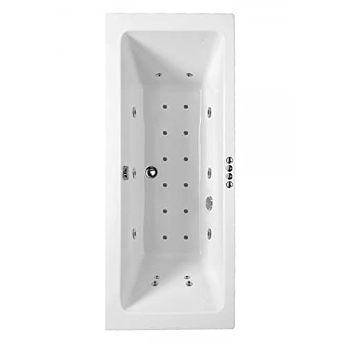 Plumbers Choice Square No 3 System 3 Acrylic Double Ended Whirlpool &amp; Airpool Spa Bath 1700mm x 750mm