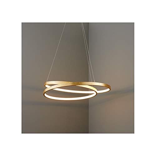 Endon 72479 Scribble Two Light LED Ceiling Pendant Light In Gold Leaf And Frosted Acrylic