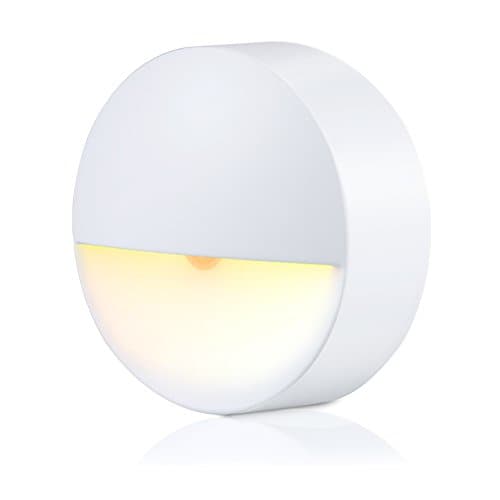 Energy Efficient Bukm Night Lights with Motion Sensor and Light Sensor Warm White Auto LED Night Light Lamp for Hall, Bedroom Shelves, Shelf, Furniture, Kitchen