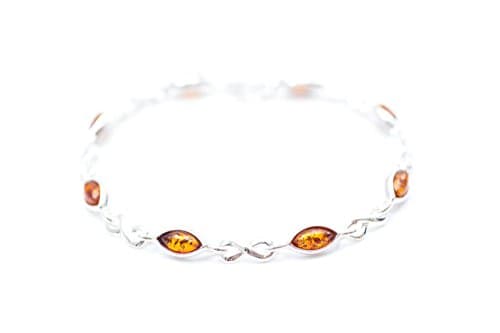 Baltic Amber & Sterling Silver Infinity Bracelet