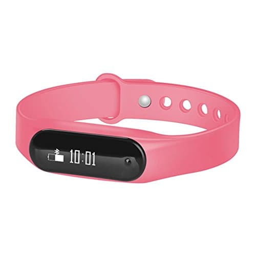 YANXH Activity Tracker ,Slim Fitness Tracker Watch, Touch Screen Bluetooth Pedometer Smart Bracelet with Anti-lost Strap for Phone , pink