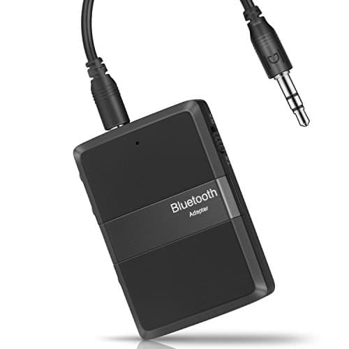 Bluetooth Transmitter and Receiver 2-in-1 Wireless 3.5mm Bluetooth 4.1 Audio Adapter with Volume Control Apt-X Latency Supports Double Bluetooth Links