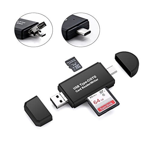 Micro USB OTG SD/Micro SD Card Reader, USB, TYPE C and USB 2.0 Memory Card Reader for SDXC, SDHC, SD, MMC, RS-MMC, Micro SDXC, Micro SD, Micro SDHC UHS-I Card