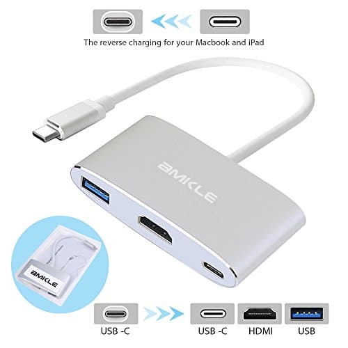 USB Type C Adapter Hub, Type C to USB 3.0/HDMI/USB-C Female Dongle Splitter for MacBook 2016/2017 and Other Type-C Devices