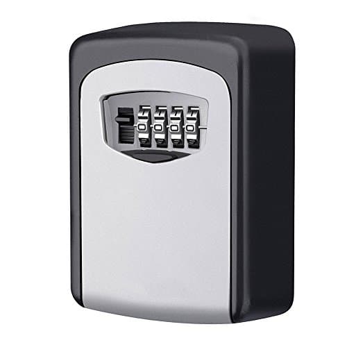 Key Lock Box, Secure Key Combination Safe - Outdoor / Indoor Heavy Duty Wall Mounted - to share and secure keys - Large Internal Storage with Strong 4 Combination Secure Cabinet for House , Office or Garage