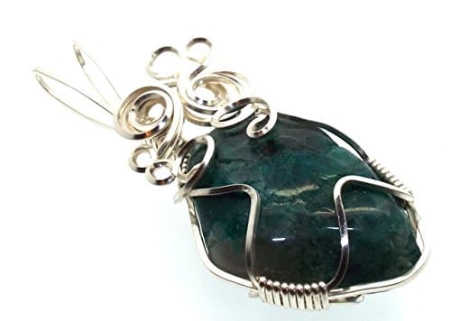Quantum Quattro Gemstone Silver Plated Wire Wrapped Pendant