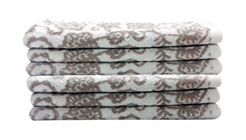 Livingston Home Luxurious 6-piece Latte Botanical Hand Towel Set, Small