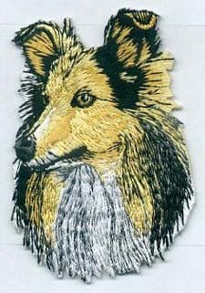 Embroidered Iron On / Sew On Patch Shetland Sheepdog