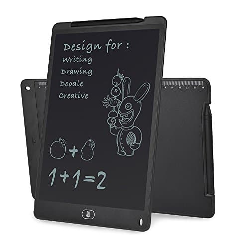 LCD Writing Tablet Electronic Drawing Writing Board for Kids,8.5"/12" Message Boards & Signs at School/Office/Home (12 inch, White)