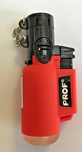 Prof Tank Boy Rubber Spray Blue Flame Lighter Blowtorch Windproof Electronic , Refillable , Jet Lighter , Gas Turbo Cigarette Cigar Pipe Sports Kitchen Camping (Red)