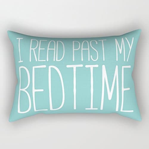 I Read Past My Bedtime Blue Rectangle Pillow Covers Decorative Christmas Canvas Rectangular Throw Pillows Pillow Case 12 x 20