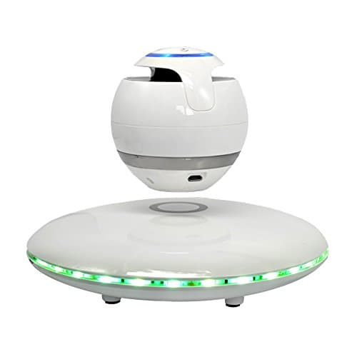 Floating Bluetooth Speakers Colorful LED Flash Light Portable Wireless Bluetooth 4.0 Levitation Maglev Speaker 360 Degree Rotating with Build in Microphone &amp; Touchable Panel for Smartphones,Tablets,Laptops,PC and All Bluetooth Devices by White Gshopper®