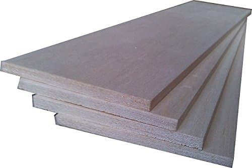 BALSA WOOD 4 sheets 18" x 4" x 1/4" (458mm x 100mm x 6.5mm)