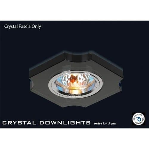 Black Crystal Concave Corner Downlight (Rim Only)