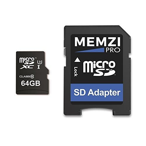 MEMZI PRO 64GB Micro SDXC Memory Card for Samsung Galaxy S9, S9+, Note 8, J2 Pro, A8, A8+ Mobile Phones - High Speed Class 10 95MB/s Read 60MB/s Write U3 4K Full HD Recording with SD Adapter