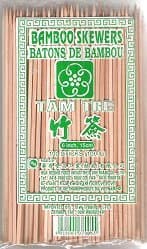 BAMBOO SKEWERS - 100 STICKS - 6'' LONG