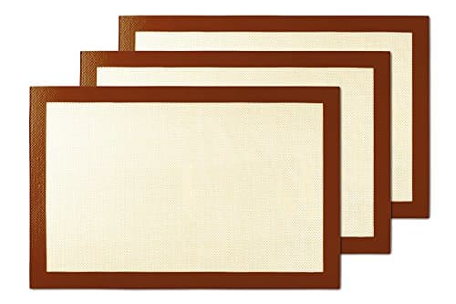 Best Silicone Baking Mat Set of 3 Half Sheet Liners, Unique Design Means Food Cooks at an Even Temperature &amp; Won't Stick, Enjoy YumYum's Nonstick Professional Bake Mat Set for Pastry &amp; Cooking Today.
