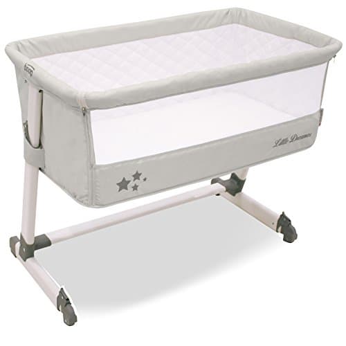 Asalvo 13958 Bed Side Crib, Light Grey