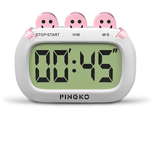 PINGKO Digital Kitchen Timer Fashion Design with Big Digits Loud Alarm - Pink