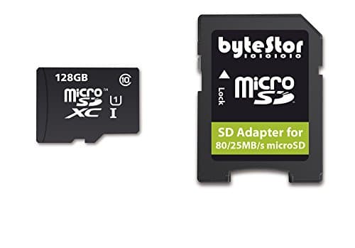 ByteStor Pro 128 GB Class 10 High Speed 80 MB/s Read Speed for High Performance Micro SDXC UHS-1 Card with SDXC Card Adapter