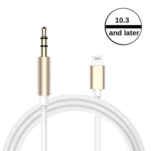 iphone 7 7 plus headphone jack adapter,Kupx lightning to 3.5 mm male aux cable lightning male to male audio aux adapter cable for iphone 7 7plus 5 5s 6 6s ipad mini air pro gold