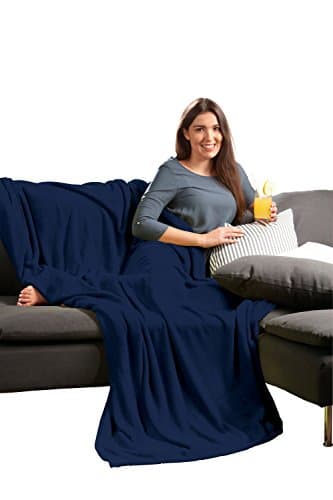 Ibena home blanket microfiber dark blue size 150x200 cm