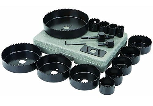 Hole Saw Kit 16 Pcs W/Case 2 Mandrels Cuts Plastic Wood Thin Metal Hex Key by JDM Auto Lights