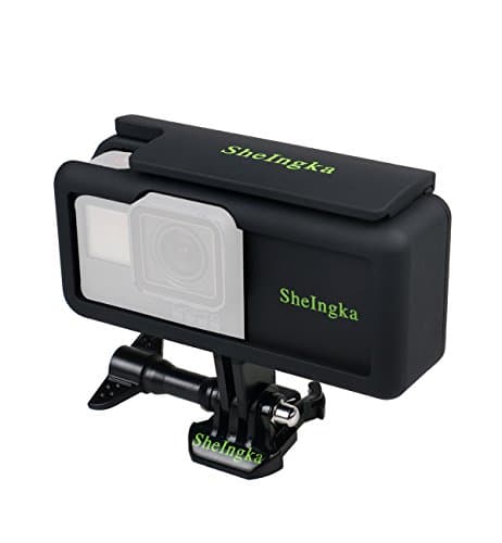 SheIngka Side Open Protective Frame Shell Case Cover with Side Power Battery Kit for Gopro HERO 5 Action Camera - Black