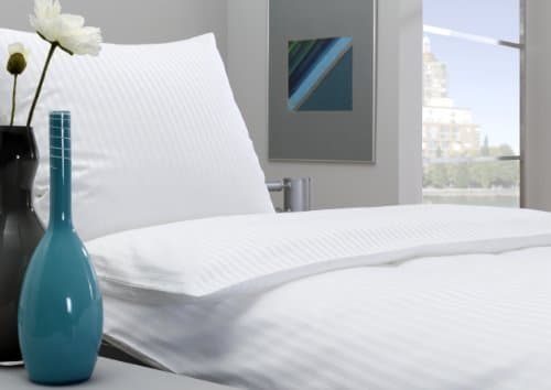 3 mm Fine Line White Bed Linen with Envelope Closure,, 100 % Cotton, White, Kissenbezug 80x40