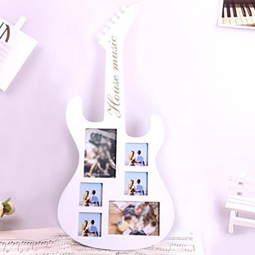 SSQCXO Frame Creative Solid Wood Guitar Styling Photo Frame Wall Decoration 6 Pictures