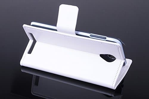 Baiwei PU leather Flip Case Protective Cover Multicolor For THL T6 T6S T6C T6 PRO THL T6 Pro 5'' Android 4.4 Kitkat OS Unlocked 3G Smartphone (White with Stander)