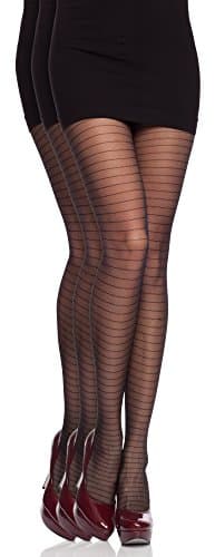 Antie Women's Patterned 20 DEN Tights PROXIMA 3 PACK (Black,Large)