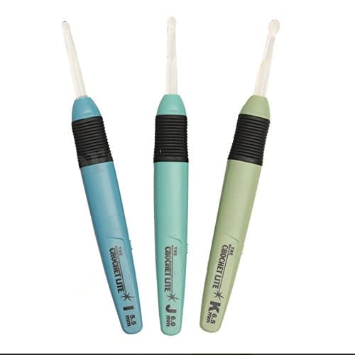 3Pc Led Light Up Crochet Lite Plastic Crochet Hook knitting needles sewing Tools