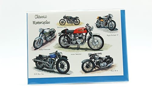 Classic motorcycle greetings card