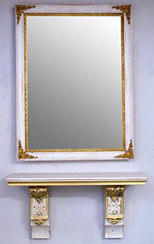 Mirror and Shelf Cream and Gold