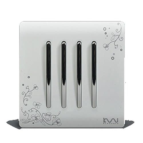 Wallpad 4 Gang 2 Way Long Vertical White Decorative Wall Light Switch
