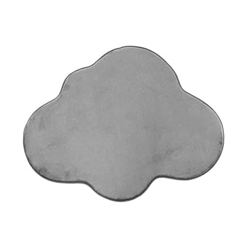 Monbeautapis Extra Soft Flannel Polyester Non-Slip Cloud Shaped Rug (90 x 70cm), polyester, gray, 90x70 cm