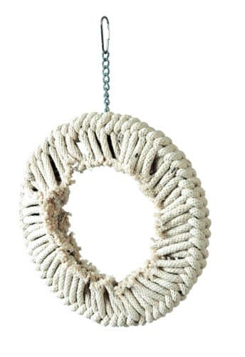 Fluffy Cotton Ring Parrot Toy - Large