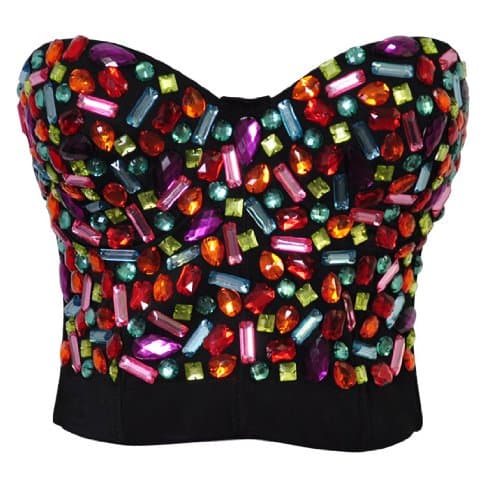 Sweets Studded Gem B Styled Cup Bustier Bra N6387 (Small)