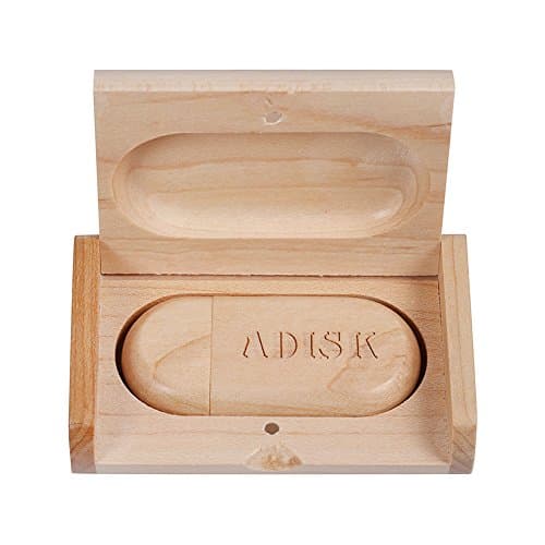 ADISK 8G USB 2.0 Flash Drive Creative Original Maple Wooden Memory Stick With Wood Box Real Capacity