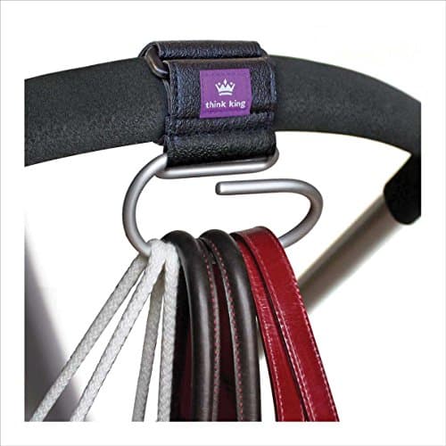 Think King Jumbo Swirly Hook Pram Hook, one-hand Pram Attachment for Stroller, Wheelchair Rollator Pack of 1 Aluminium/Black