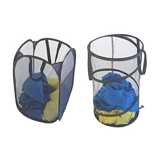 Travel Dream Pop-Up Collapsible Mesh Laundry Hamper | Black